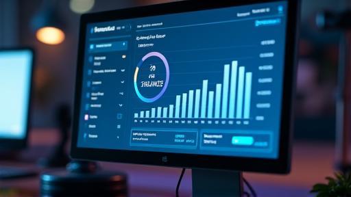 Video thumbnail showing a digital dashboard interface with a financial graph.