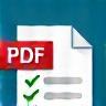 Stylized icon representing a PDF document file with a checklist graphic.
