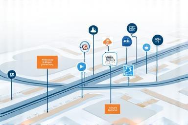Graphic representing the Austrian toll road system with currency symbols and road network icons.